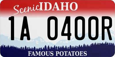 ID license plate 1A0400R