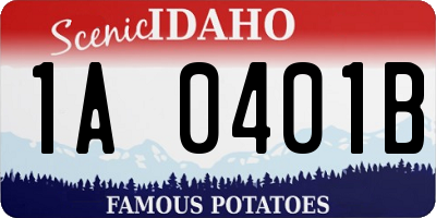 ID license plate 1A0401B