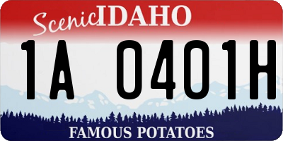 ID license plate 1A0401H