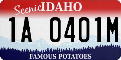 ID license plate 1A0401M