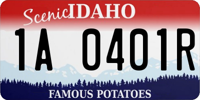 ID license plate 1A0401R