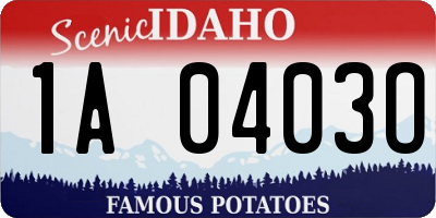 ID license plate 1A0403O