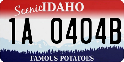 ID license plate 1A0404B
