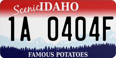 ID license plate 1A0404F