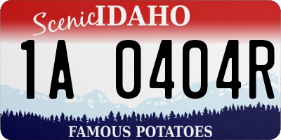 ID license plate 1A0404R