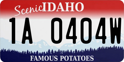 ID license plate 1A0404W