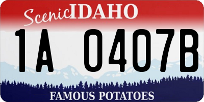 ID license plate 1A0407B