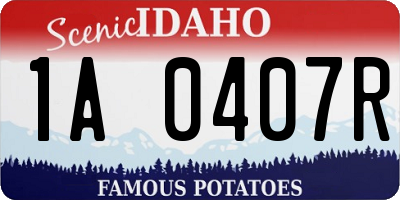ID license plate 1A0407R