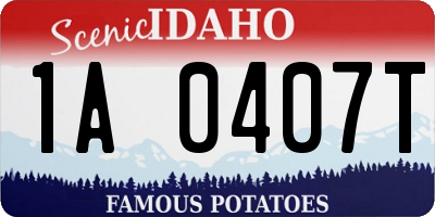 ID license plate 1A0407T