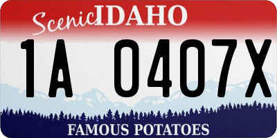 ID license plate 1A0407X