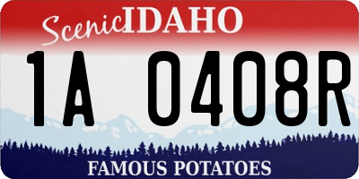 ID license plate 1A0408R