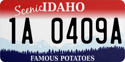 ID license plate 1A0409A