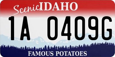 ID license plate 1A0409G