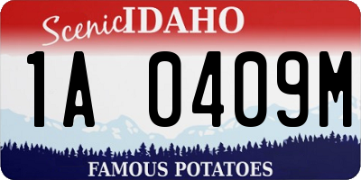 ID license plate 1A0409M
