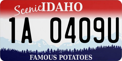 ID license plate 1A0409U