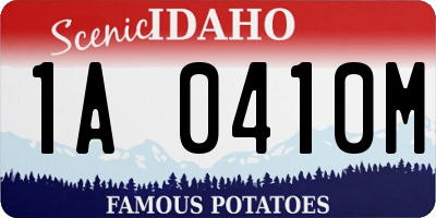 ID license plate 1A0410M