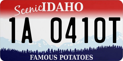 ID license plate 1A0410T