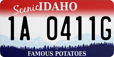 ID license plate 1A0411G