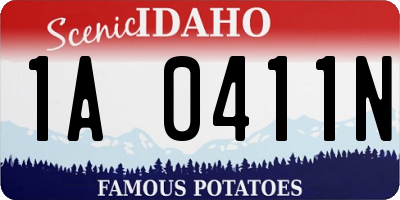 ID license plate 1A0411N