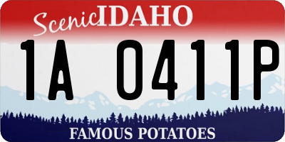 ID license plate 1A0411P
