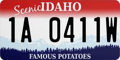 ID license plate 1A0411W