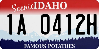 ID license plate 1A0412H