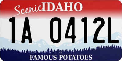 ID license plate 1A0412L