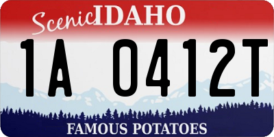 ID license plate 1A0412T