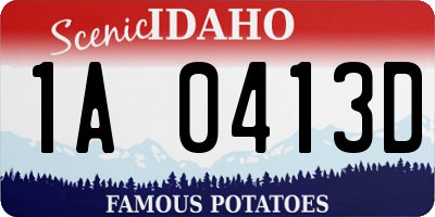 ID license plate 1A0413D