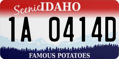 ID license plate 1A0414D