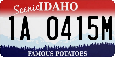 ID license plate 1A0415M
