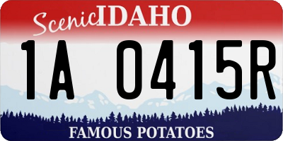 ID license plate 1A0415R