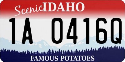 ID license plate 1A0416Q