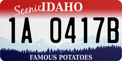 ID license plate 1A0417B