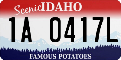 ID license plate 1A0417L