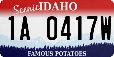 ID license plate 1A0417W