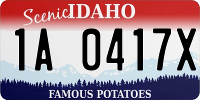 ID license plate 1A0417X