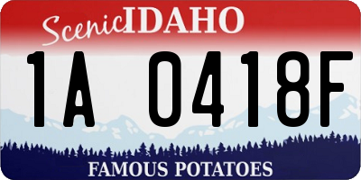 ID license plate 1A0418F