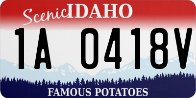 ID license plate 1A0418V