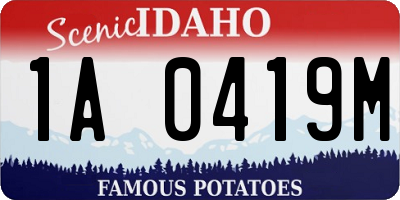 ID license plate 1A0419M