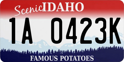 ID license plate 1A0423K