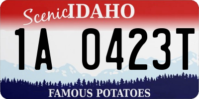 ID license plate 1A0423T