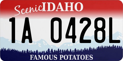 ID license plate 1A0428L