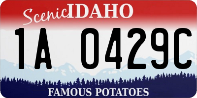 ID license plate 1A0429C