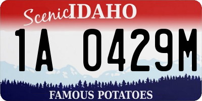 ID license plate 1A0429M
