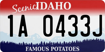 ID license plate 1A0433J