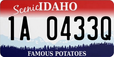 ID license plate 1A0433Q
