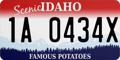 ID license plate 1A0434X