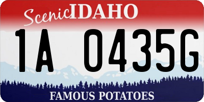 ID license plate 1A0435G