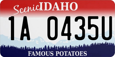 ID license plate 1A0435U